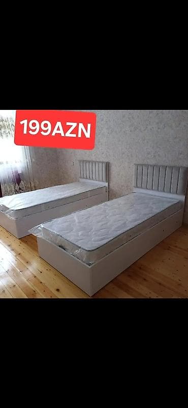 Tək nəfərlik çarpayı – 199 AZN - Müasir, yumşaq başlıqlı dizayn -
