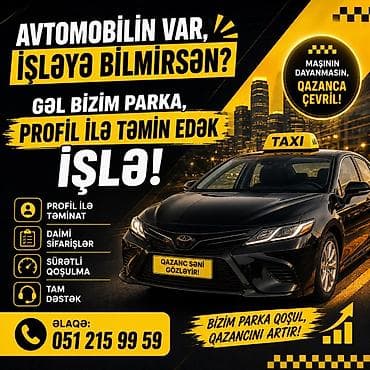 evde paketleme ışı baki: Taksi sürücüsü tələb olunur, Şəxsi nəqliyyat vasitəsi ilə, Gündəlik ödəniş, Təcrübəsiz — 2
