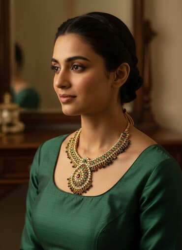 Hindistandan gətirilmə kolye və sırğa. dəsti