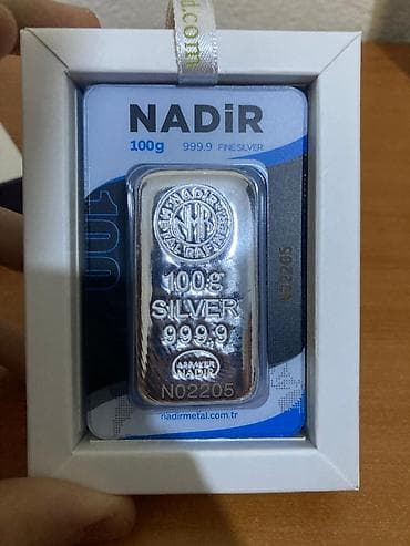 helix original: 100 gr Gümüş külçə nadirgold,99.9 əyar orjinal və sertifikatlıdır — 1