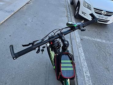 yeseved: Elektrik velosipedi – dağ/şosse hibrid tipli, yaşıl-qara rəng sxemi — 2