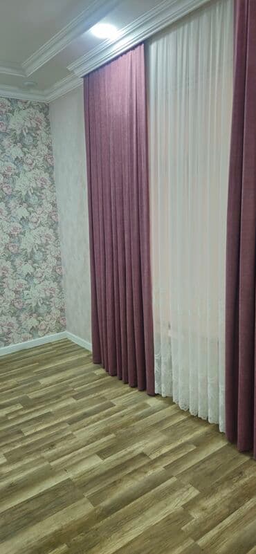 yataq otağı üçün pərdələr: İkiqat pərdə dəsti - Xarici qat: bənövşəyi/pudra tonlarında qalın — 3