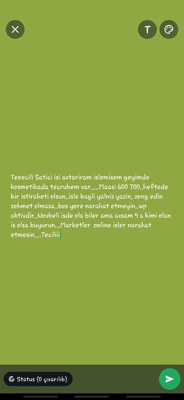 günlük iş elanları 2023: Satış məsləhətçisi tələb olunur, 18-29 yaş, 6 ildən artıq təcrübə, Aylıq ödəniş — 1