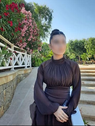 bot 38: Şokolad rəngli uzun ziyafət/libas **** Teze alinib, 1 defe geyinilib — 3