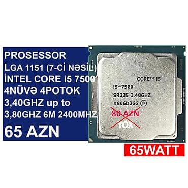 intel core i5: Prosessor “LGA 1151 (7-ci nəsil) İntel Core i5 7500” ⭐LGA 1151 (7ci — 1