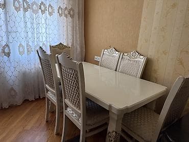 Qonaq otağı üçün, Dördbucaq masa, 6 stul — 1