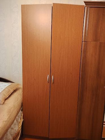 paltar şıkafı: 2 qapılı, Qəhvəyi, Taxta, Açılan, Düz dolab — 2