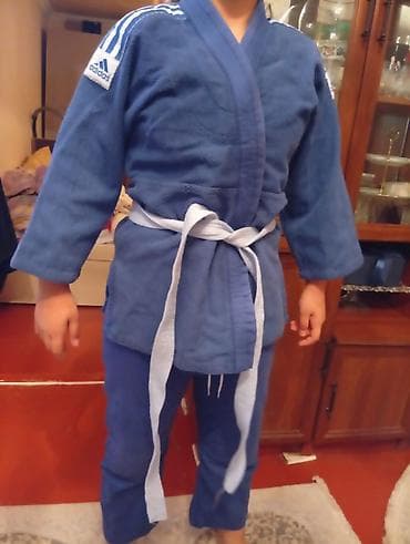 qara şalvar: Adidas uşaq cüdo kiminosu (judogi) – mavi rəng - Brend: Adidas — 4