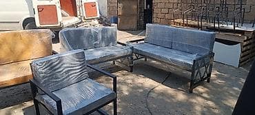 ev t: Metall karkaslı yumşaq mebel dəsti - Tərkib: 2 ədəd ikinəfərlik — 2