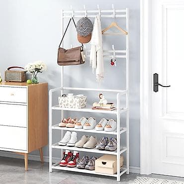 dolablar: Açıq rəngdə çoxfunksiyalı dəhliz təşkilatçısı – asılqan + ayaqqabılıq — 3