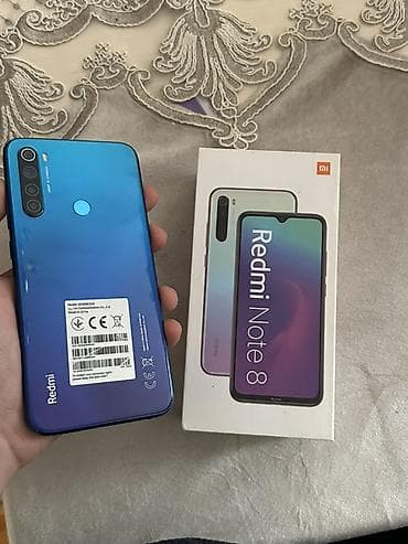 telefon mini: Xiaomi Redmi Note 8 – mavi rəng - Model: Redmi Note 8 (qutusu ilə) - — 1