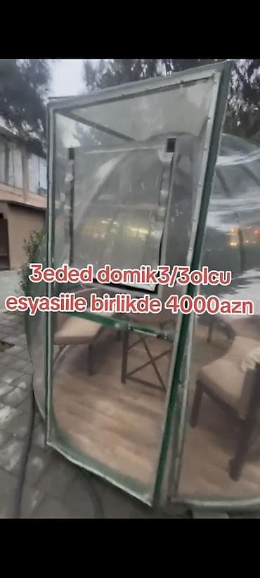 ayi sekilleri: 3 ədəd şəffaf “domik” – 3/3 ölçü. • Günbəz formalı, şəffaf — 3