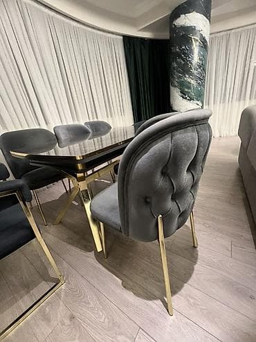 dekor divar sekilleri: Qonaq otağı üçün, Açılmayan, Dördbucaq masa, 6 stul — 4