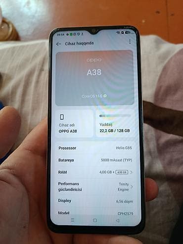 Oppo A38, 128 GB, rəng - Qızılı, Barmaq izi — 3