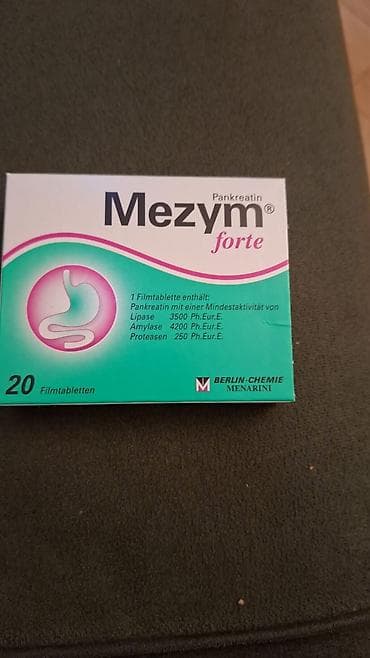 Мужская одежда: Mezym Forte – pankreatin tərkibli həzm fermentləri Məhsul: Mezym — 1