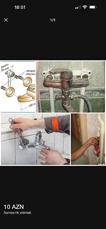 santexnik vakansiya: 💧Santexnik Xidməti🧑‍🔧 •Kran(smesitel) mətbəx və hamam •Arko 1/2,3/4 — 1