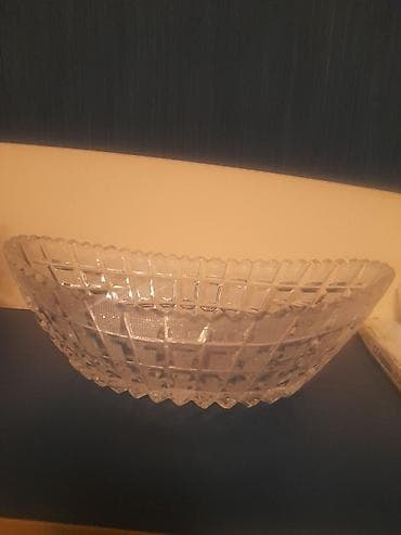 salat qabi: Şüşə meyvə/salat qabı - Material: şəffaf şüşə - Dizayn: rombvari — 1