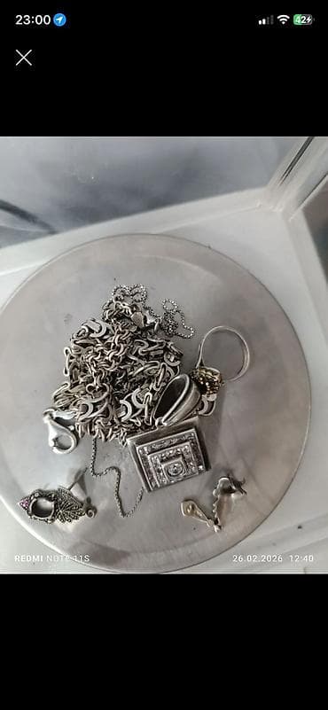 damla sırğa: Məhsul: Gümüş məmulatlarının alışı Təsvir: - Gümüş zinət əşyaları — 2