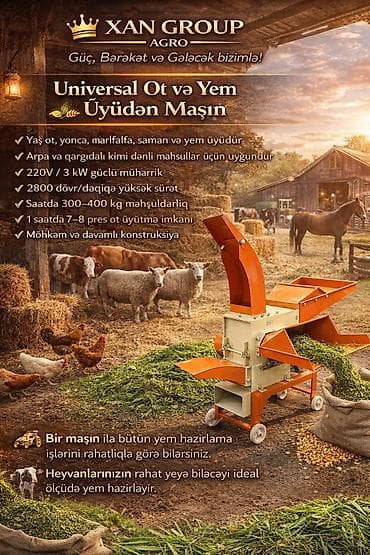 Yem/Saman/Qargidali uyuden canavar. 1 saat/300 kg yem 1 saat/6-7 press — 1