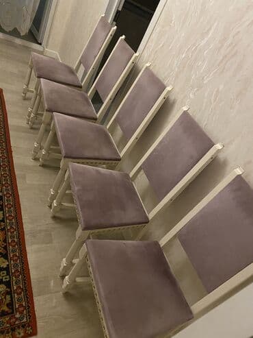 masa oturacaqlar: Qonaq otağı üçün, İşlənmiş, Açılmayan, Kvadrat masa, 6 stul — 1