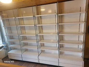 Vitrin tipli mağaza rəf sistemalt hissesi de dolab uzunu 288 sm — 2