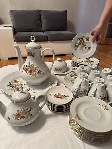 servis: Çay dəsti, rəng - Ağ, Farfor — 1