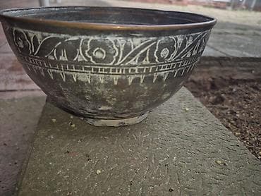 pişik şekli cekmek: Qədimi naxışlı 150 illik bəlkə daha qədim - Material: mis əsaslı - — 3