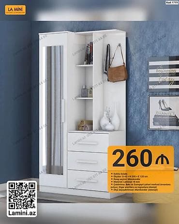 Dəhliz dolabı, minimalist və funksional dizayna malik modeldir. Ağ at lalafo.az Dəhliz dolabı, minimalist və funksional dizayna malik modeldir. Ağ