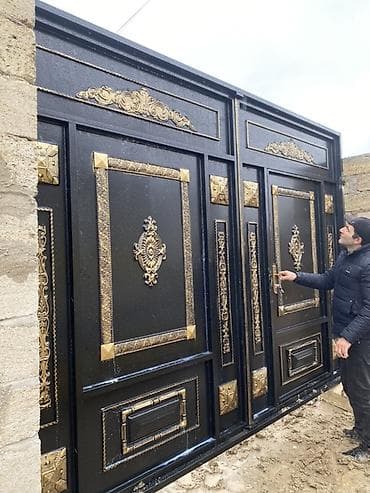 dəmir boçka: Dəmir Həyət darvazası, Yana açılan, Mexaniki, Qapı ilə, rəng - Qara — 2