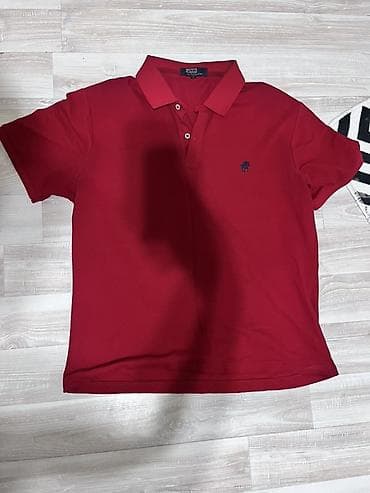 polo canta: Qırmızı polo köynək - Klassik polo yaxalı dizayn, 2 düyməli plaket - — 1