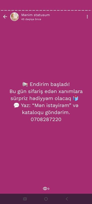 müəllim vakansiya 2024: 📢 Salam xanımlar! Evdən çıxmadan satışla maraqlananlar və ya endirimli — 1