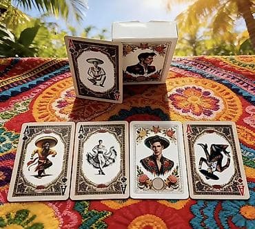 qedimi pullar: Meksika temalı təsvirlərlə bəzədilmiş oyun kartları dəsti - Tam — 1