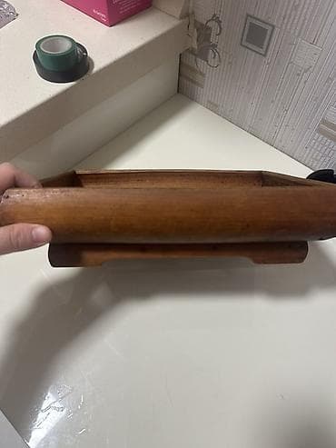 Taxta tepsi - Material: tam taxta (təbii ağac), laklı səth - Dizayn