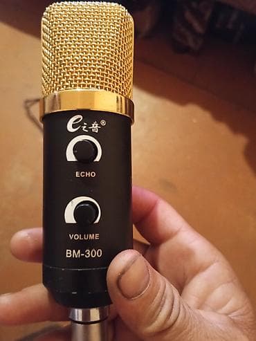 samsung level u: BM-300 studiya tipli mikrofon - Qızılı metal tor başlıq və qara — 2