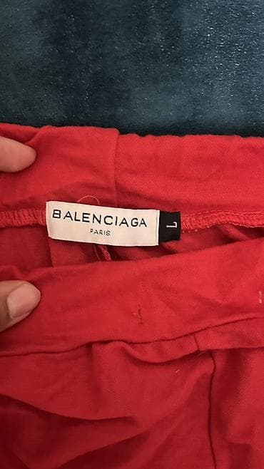 Qadın geyimləri: Şalvar, Balenciaga, L, rəng - Qırmızı — 1