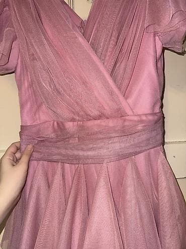 tul donlar: Tül qatlı geyim – zərif ziyafət/libas - Rəng: toz çəhrayı (dusty — 4