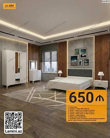LA MINI yataq dəsti – Kod: 2073 Tərkib: - Çarpayı: 1 ədəd, 160 × 200 — 1