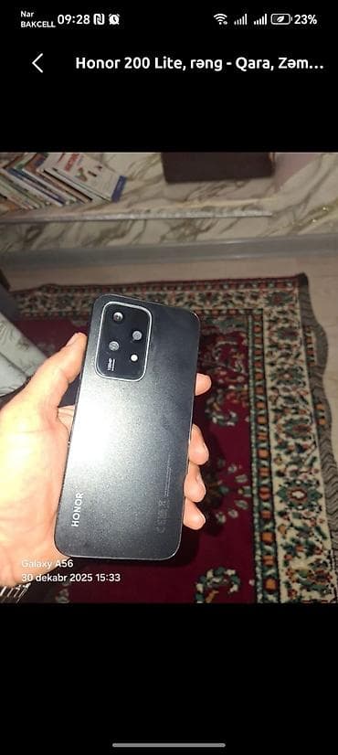 Honor 200 Lite, rəng - Qara, İki sim kartlı