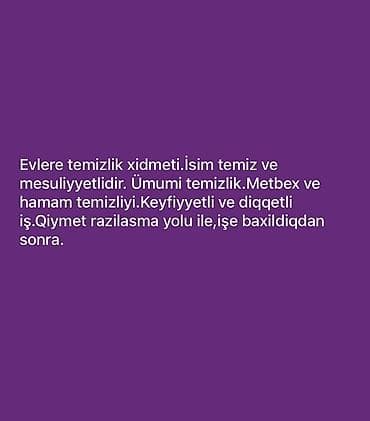 Ev personalı və təmizlik: Təmizlik | Evlər | Ümumi təmizlik — 1