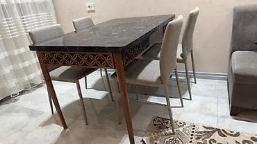 bağ stulları: İşlənmiş, Açılan, Dördbucaq masa, 4 stul — 3