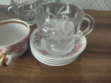 nisan ucun konfet qablari: Çay dəsti, rəng - Ağ, Şüşə, 1 nəfərlik — 3