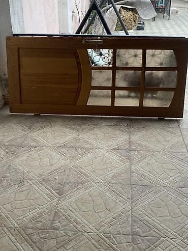 asma tavan hamam: Ağac qapılar – şüşəli model - Material: təbii ağac (taxta karkas və — 3