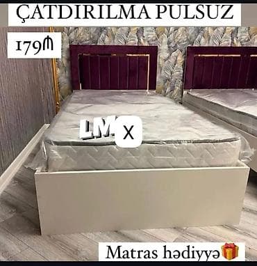 dosekler: Məhsul: Tək nəfərlik çarpayı + hədiyyə matras - Rəng: ağ korpus — 1
