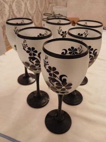 Rümkalar: Qədəhlər, rəng - Qara, Şüşə, 6 ədədli dəst — 2