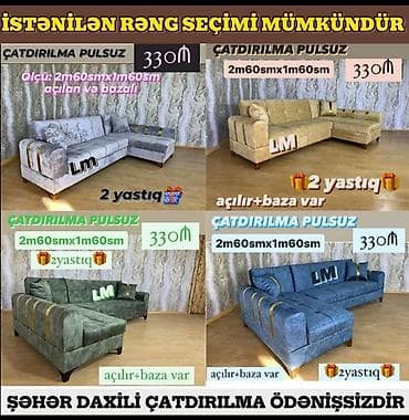 kunc mebel: Künc divan, Yeni, Açılan, Bazalı, Parça, Şəhərdaxili pulsuz çatdırılma — 1