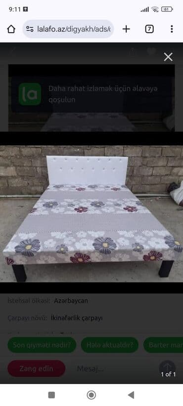 stol stul sumqayit: Yeni, Təknəfərlik çarpayı, Azərbaycan — 4