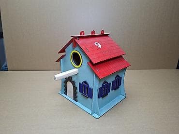 qumru quşu: Rəngarəng dekorativ quş evi - Material: ağac əsaslı (kəsimli və — 1