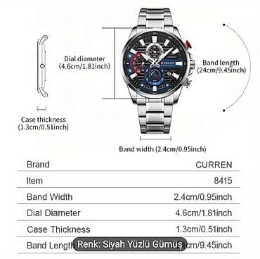 android saat: Yeni, Qol saatı, Curren, rəng - Gümüşü — 2