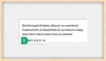 bakı qəbələ avtobus qiyməti: Su sızmalarının təyini və təmiri xidməti - Bina evləri, həyət evləri — 10
