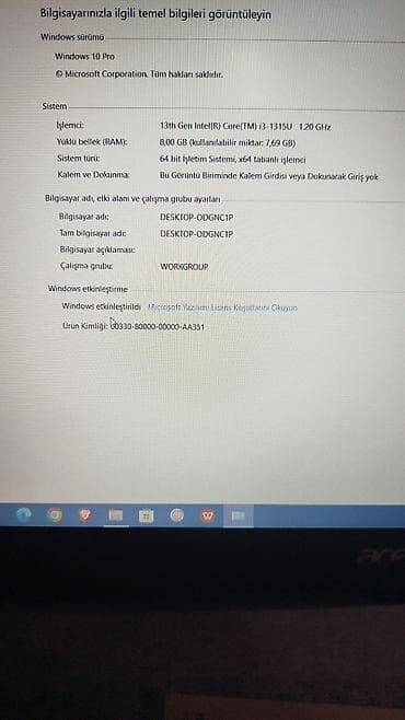 şit ustu monitor: Acer Aspire 5 15 noutbuku Texniki xüsusiyyətlər və imkanlar: - Ekran — 5